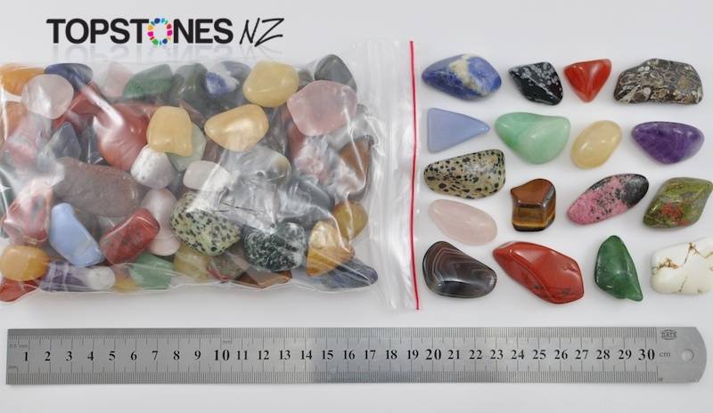 Extra Large Mixed Tumbled Gemstones - 1 KG
