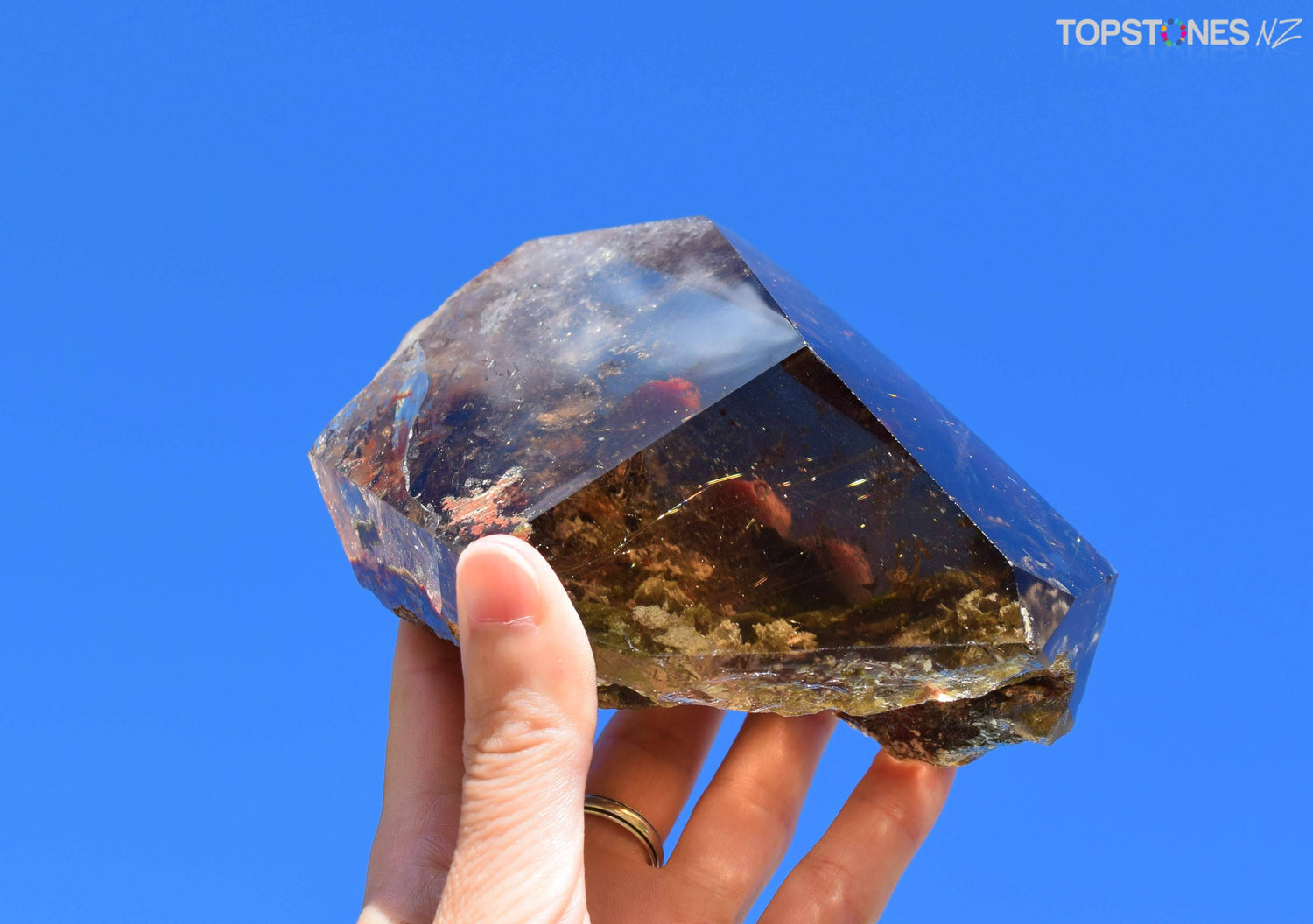 Smoky Rutilated Quartz Faceted Freeform