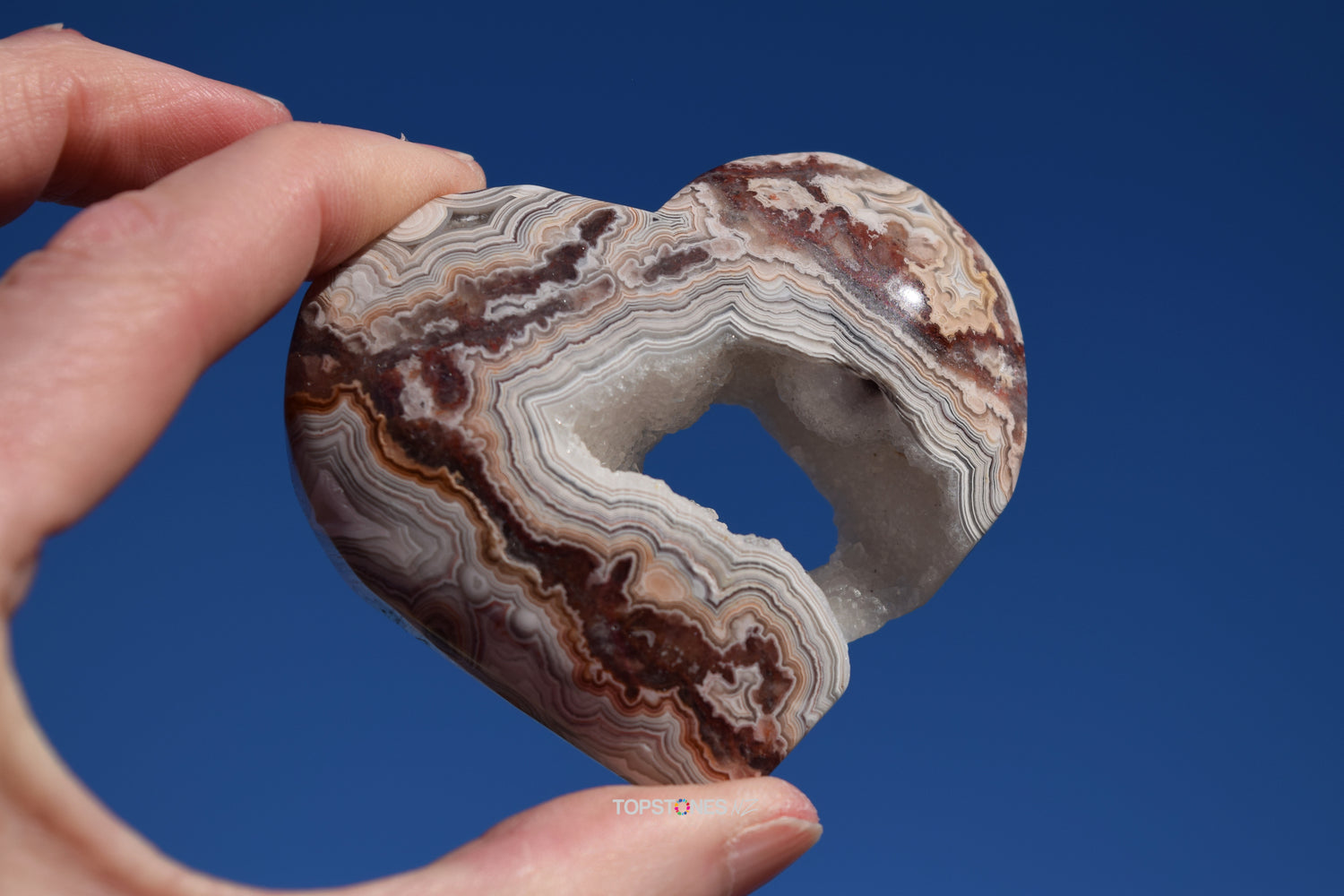 Crazy Lace Agate Heart